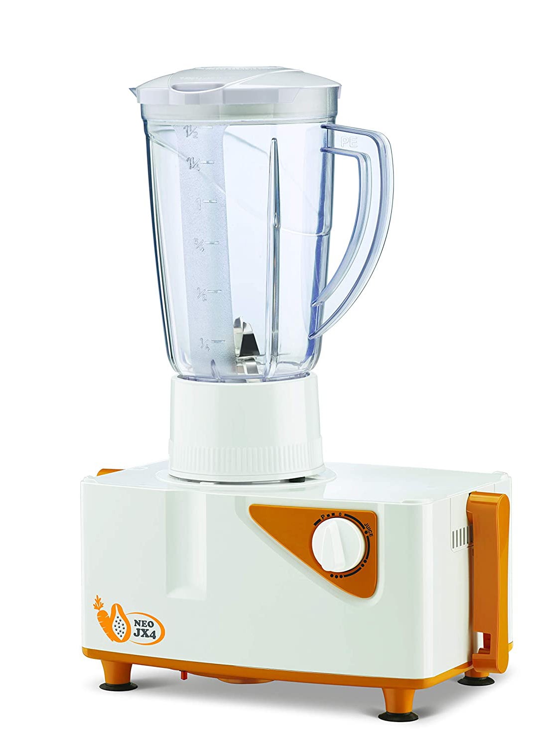 Bajaj Neo Jx4 Juicer Mixer Grinder 450 W 410700 White/Orange