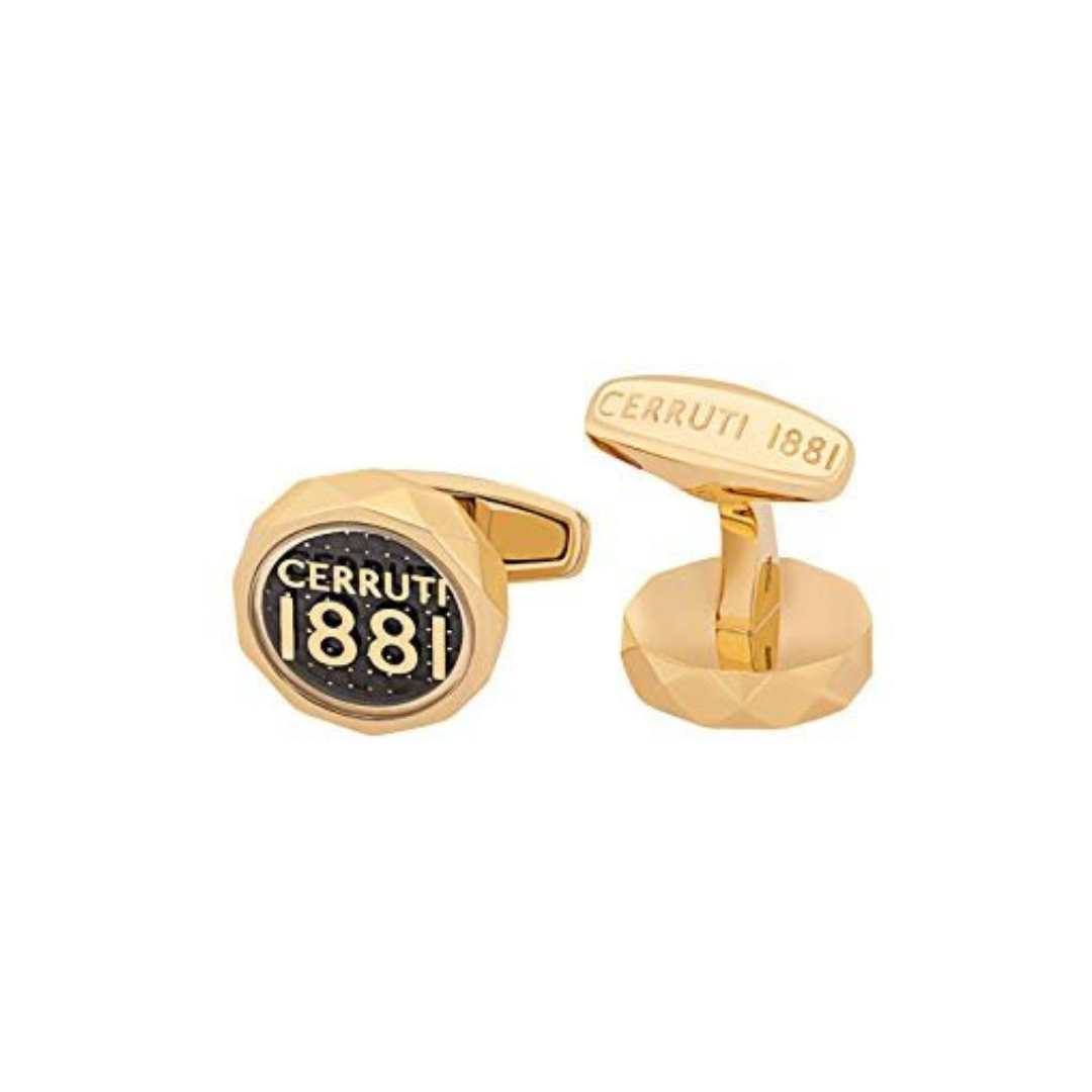 Cerruti 1881 Gold-Plated Stainless Steel Round Cufflinks for Men