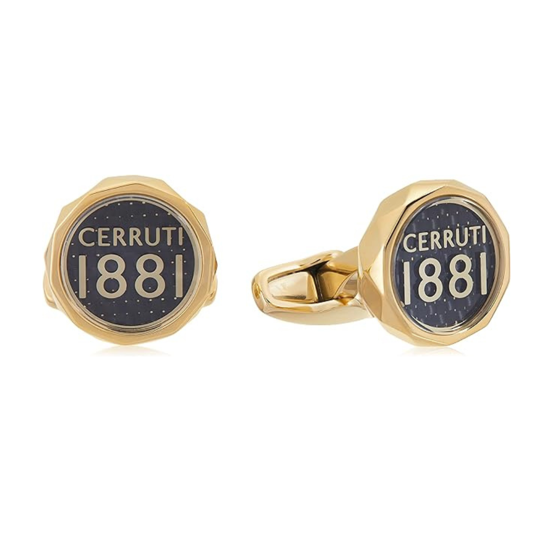 Cerruti 1881 Gold-Plated Stainless Steel Round Cufflinks for Men