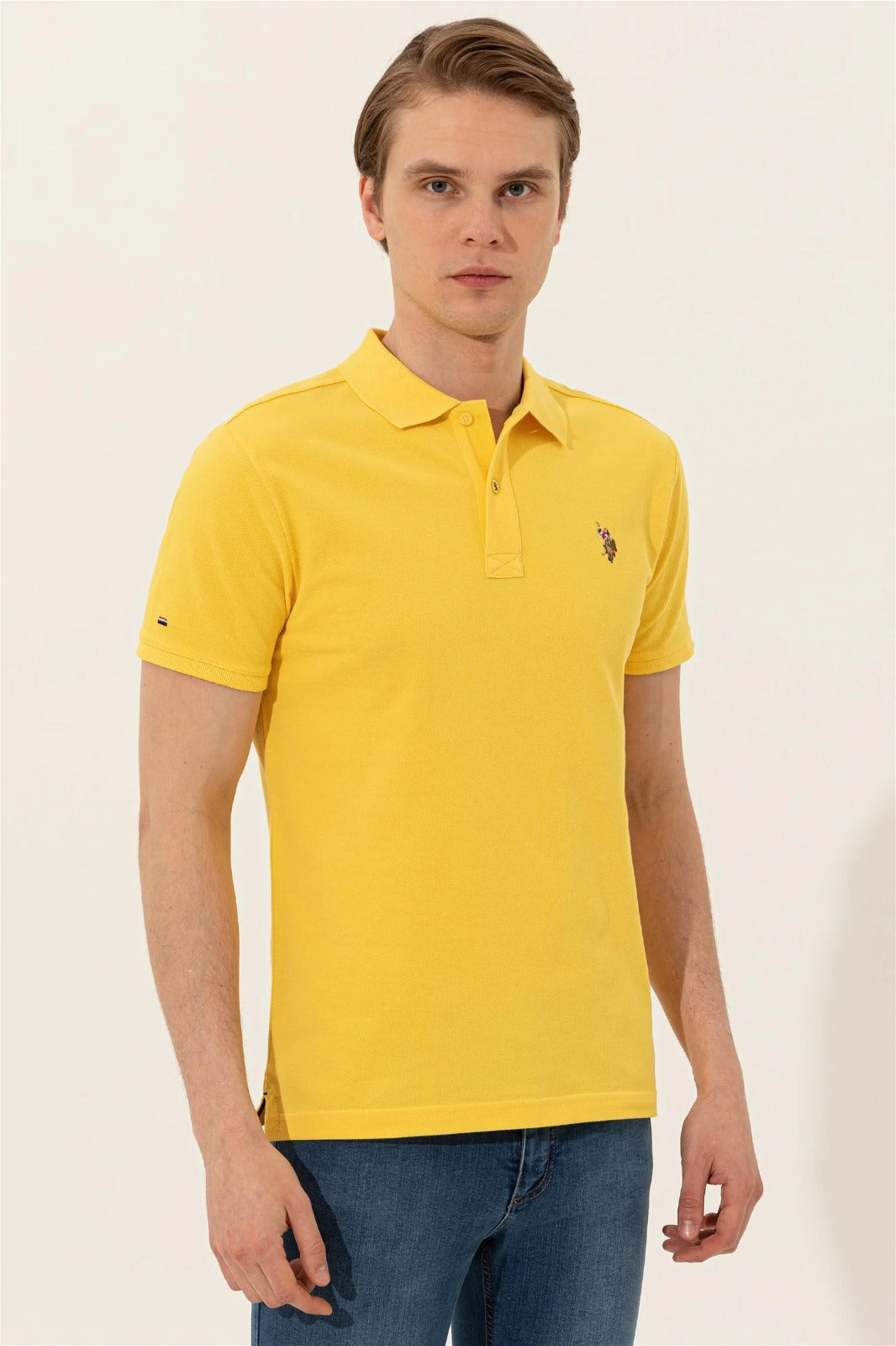 U.S. Polo Assn. Men's Basic Polo Shirt – Yellow, Size M