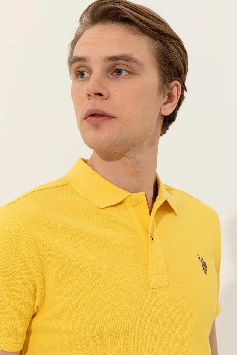 U.S. Polo Assn. Men's Basic Polo Shirt – Yellow, Size M