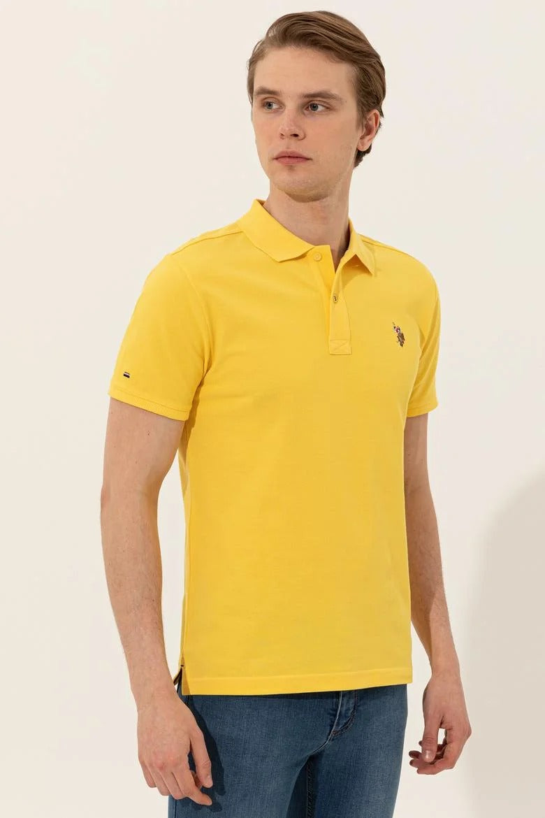 U.S. Polo Assn. Men's Basic Polo Shirt – Yellow, Size M