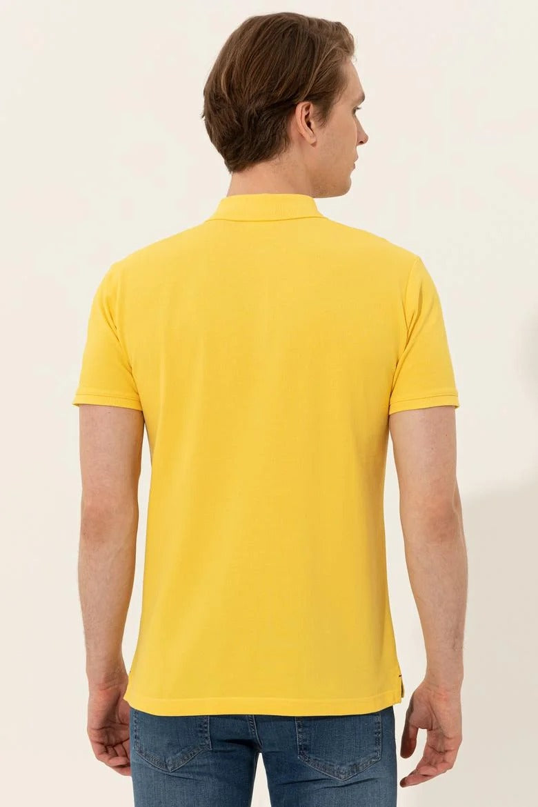 U.S. Polo Assn. Men's Basic Polo Shirt – Yellow, Size M