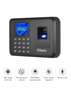 Aibecy Biometric Fingerprint Password Attendance Machine Black