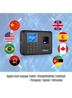 Aibecy Biometric Fingerprint Password Attendance Machine Black