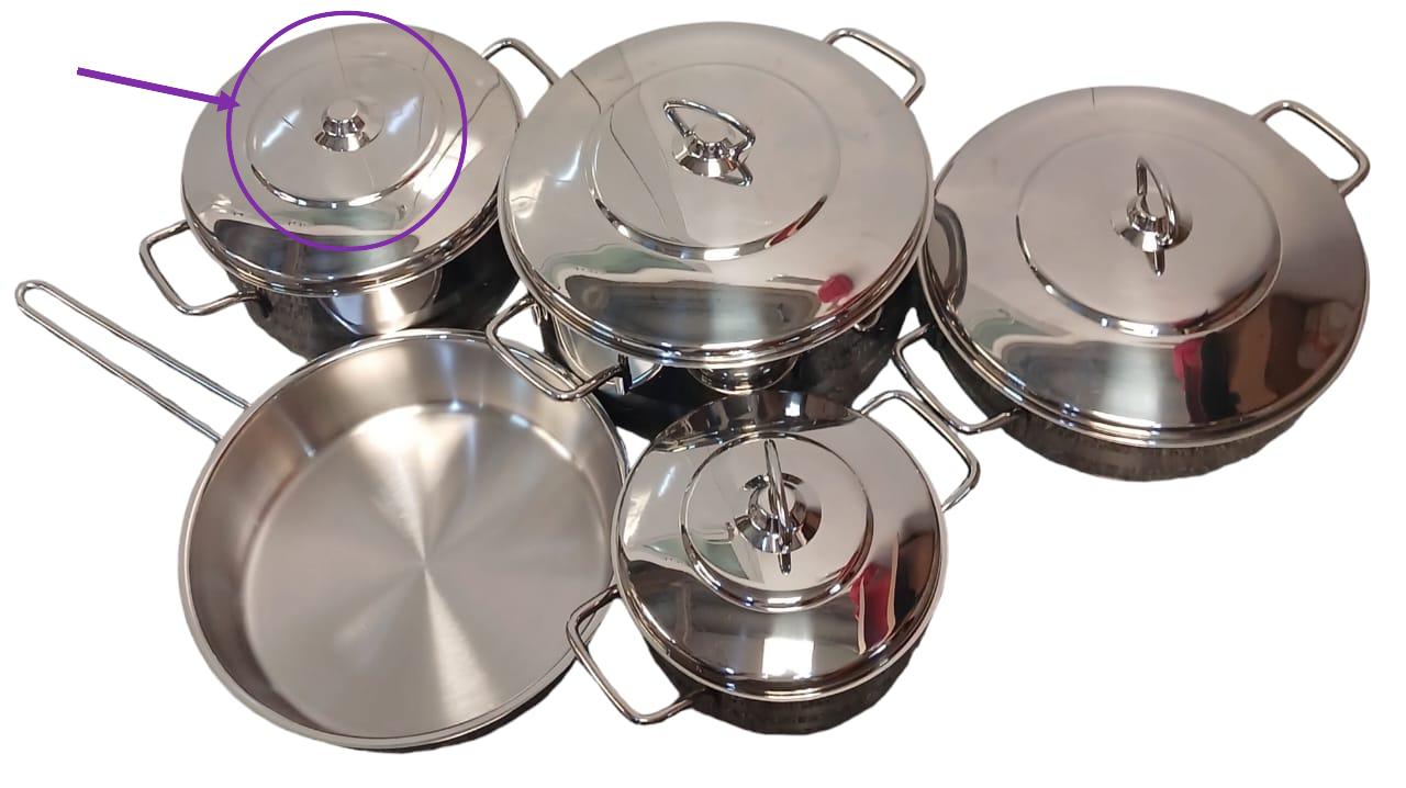 Korkmaz Astra 9 Pieces Stainless Steel Set, Induction Base Cookware Pots and Pans Set (Used)