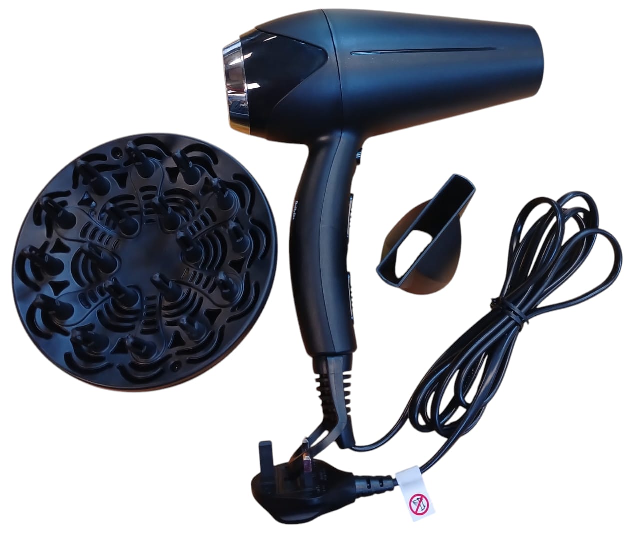 BaByliss Hair Dryer Turbo Smooth 2200, Powerful Dryer With Adjustable Speed Settings, Multiple Heat Settings For Customized Styling, Ionic Technology Reduces Frizz And Enhances Shine, D572DSDE (Black) (Used)