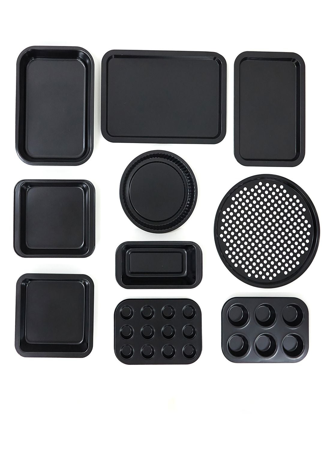 10 Piece Oven Pan Set - Made Of Carbon Steel - Baking Pan - Oven Trays - Cake Tray - Oven Pan - Cake Mold -  10-Piece Set