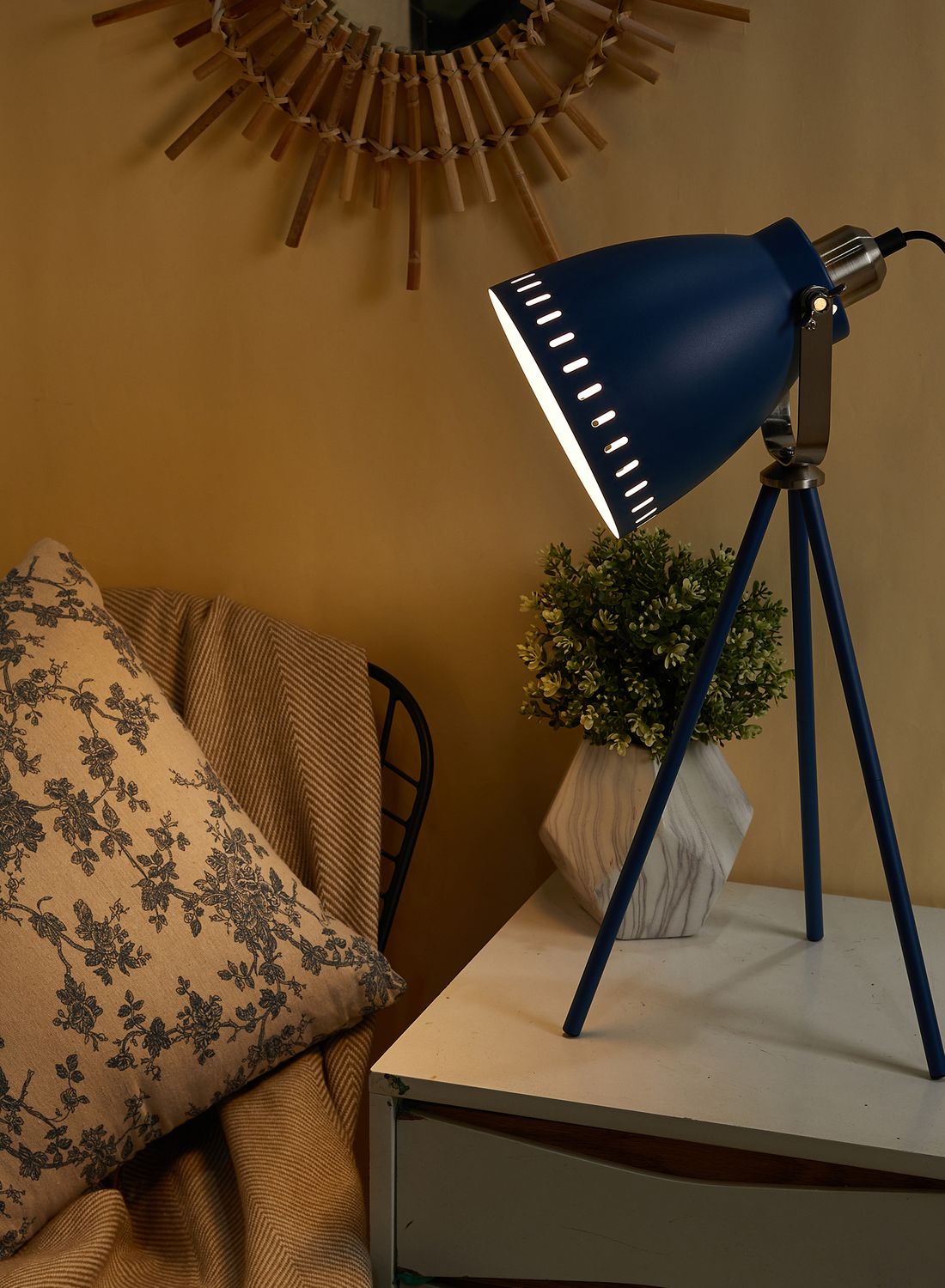 Leitmotiv Dark Blue Mingle Table Lamp