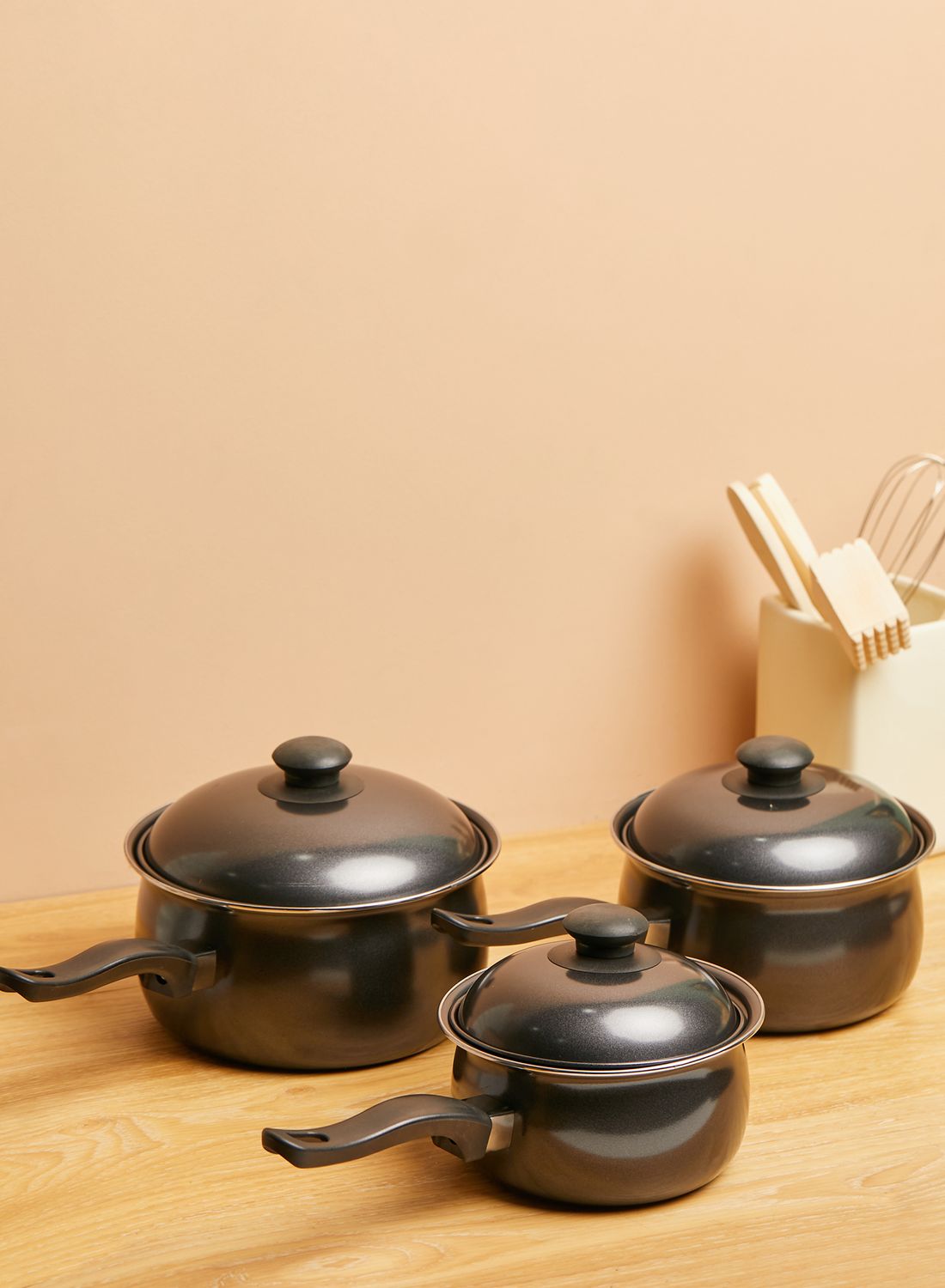 Premier 3 Piece Black Belly Non-Stick Pan Set