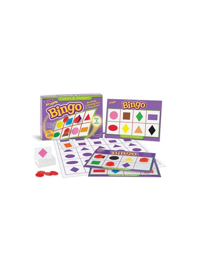 Trend Enterprises : Colors & Shapes Bingo Game Exciting Way For Everyone To Learn 10 Colors & 6 Shapes Play 6 Different Ways Great For Classrooms And At Home 2 To 36 Players For Ages 4 And Up