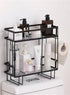 Amal Punch-Free Knock Down Wall-Mounted Double Layer Adhesive Bathroom Shelf Organizer Over The Toilet Bathroom Rack