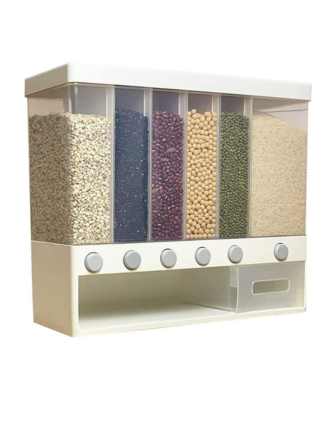 Wall-Mounted Grains Food Dispenser - Home Kitchen Storage Tank for Rice and More