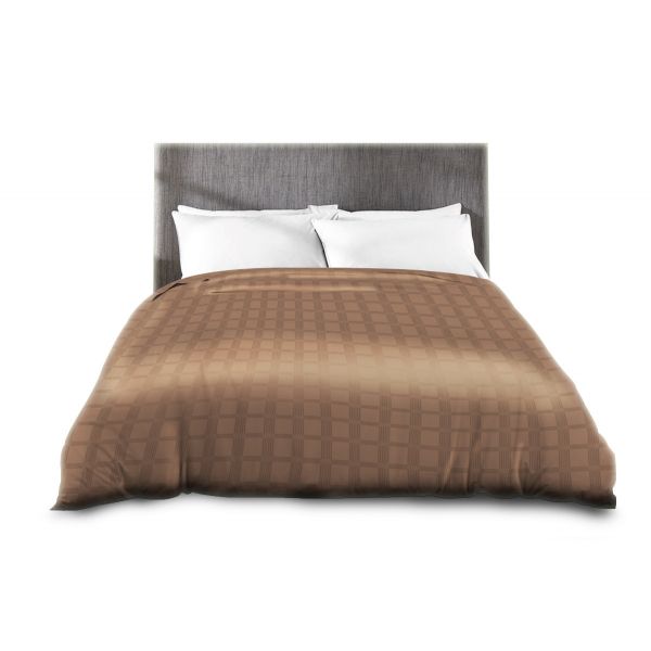 continental comfort Bed sheet Fitted Quadro Satan 250TC Cotton Moka 35Cm Deep Pocket 120×200