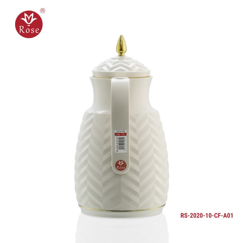 Rose Modern Design Attractive Thermos Off White 1 Liter