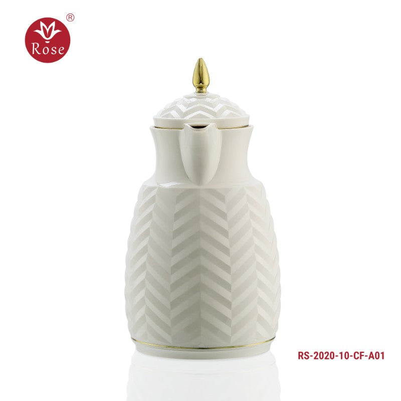 Rose Modern Design Attractive Thermos Off White 1 Liter