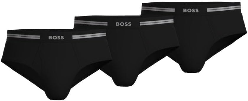 Hugo Boss Men's 3-Pack Traditional Cotton Briefs, Black