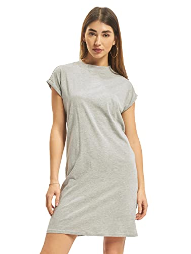 Urban Classics Women's Ladies Turtel Extended Shoulder Dress, Grey, 3XL