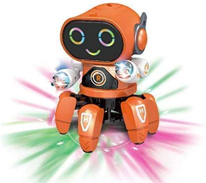 SGT-Bot Robot Pioneer - Dancing Robot Toy with Colorful Lights and Music for Boys and Girls (Orange)