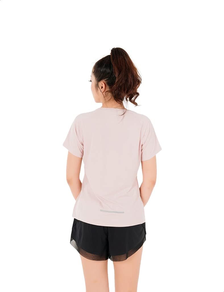 Anta Regular-Fit Front Logo Running T-shirt for Women XXL, Pink