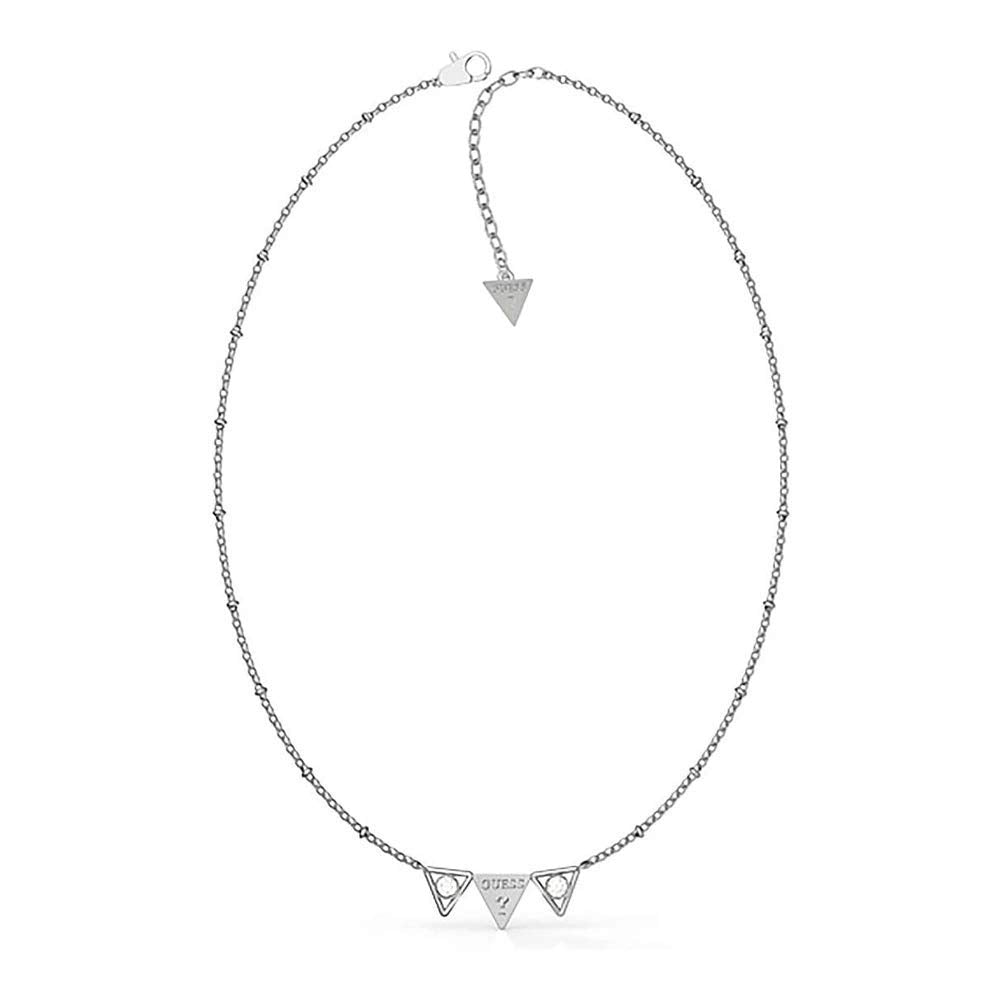 Guess UBN79006 Stainless Steel Zircon Embellished Turned Triangle Station Necklace