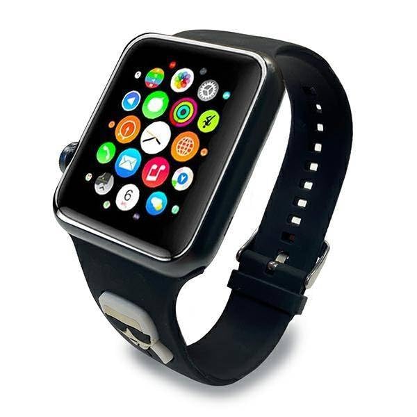 CG Mobile Karl Lagerfeld Strap PU Saffiano Karl Head Logo For Apple Watch 42/44MM - Black