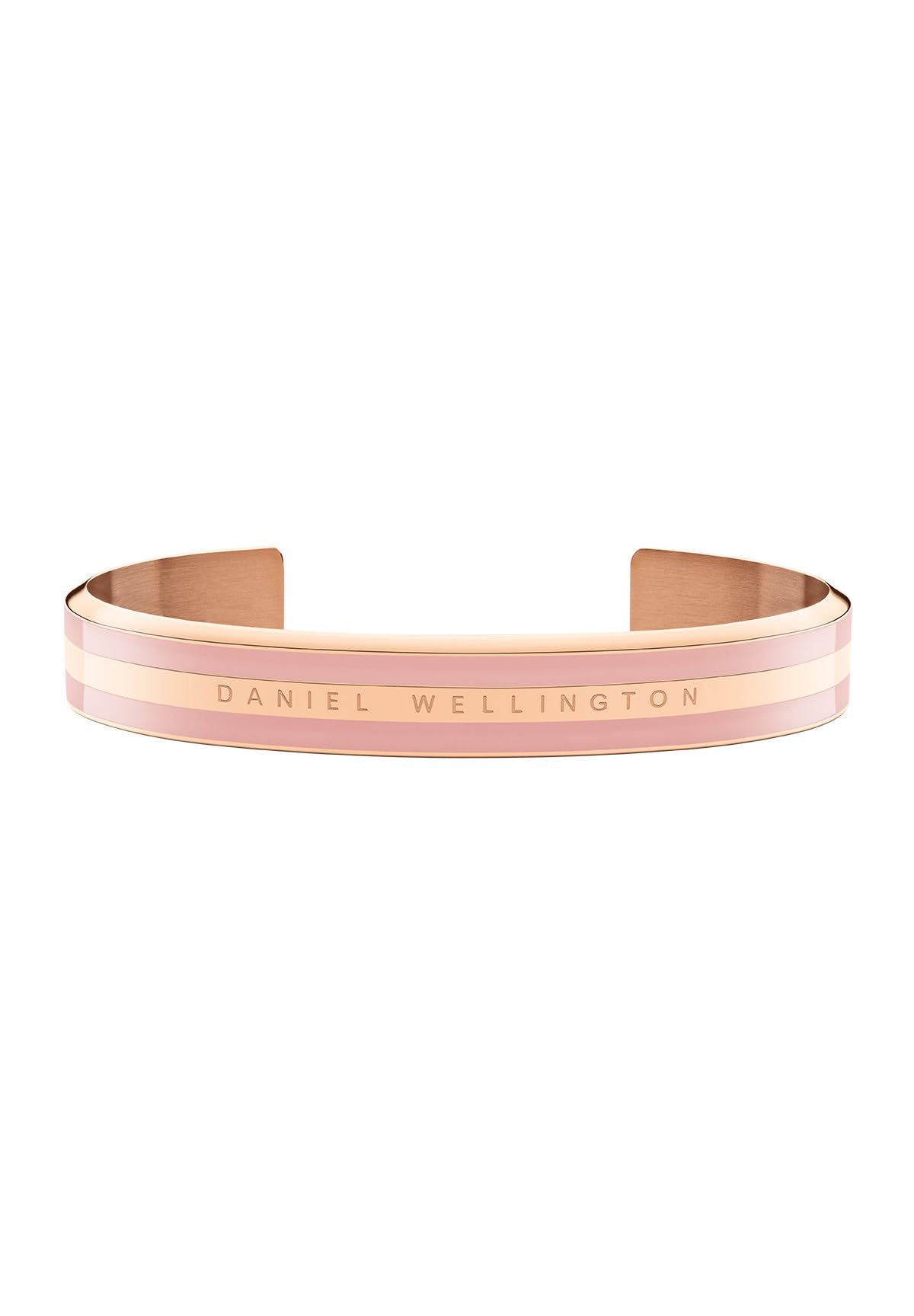 Daniel Wellington stainless steel two-tone front logo unisex cuff bracelet - dusty rose