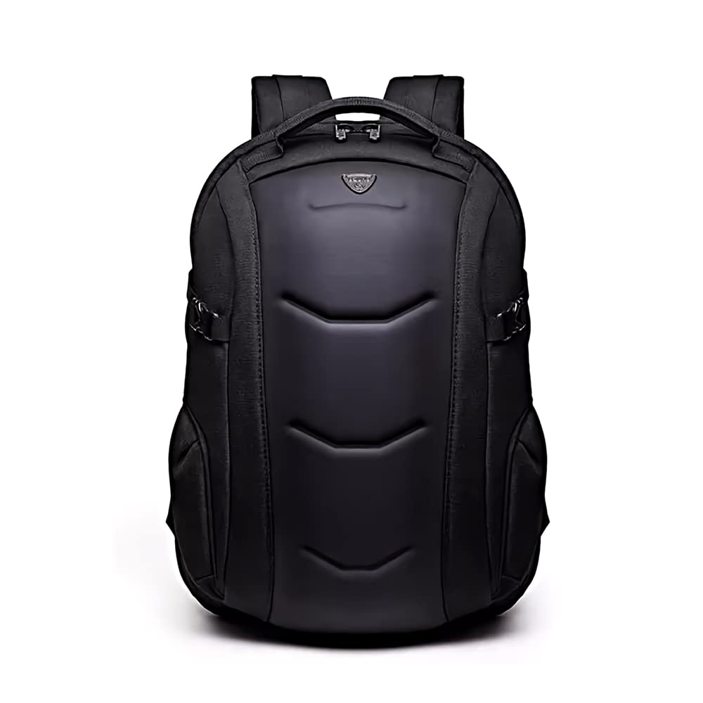 Ozuko 8980 unisex backpack economic design with large capacity and phone pocket - black