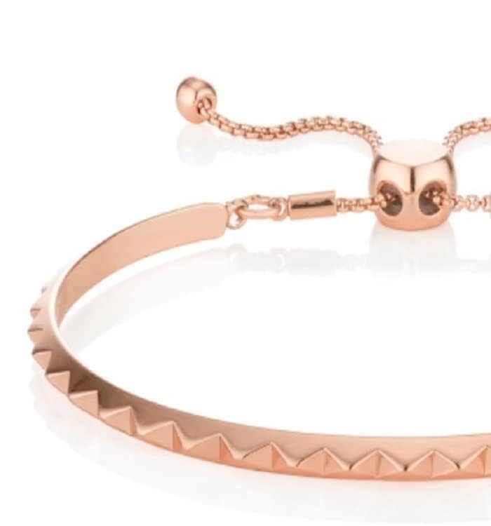 Buckley London Women's Pyramid Bangle Bracelet, Rose Gold