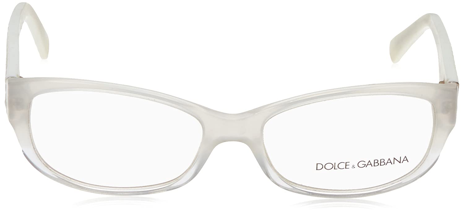 Dolce & Gabbana Patterned Temples Side-Logo Rectangular Shape Optical Frame for Women - White