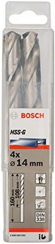 Bosch Pack Of 4 Pro Hss-G Ground Metal Drill - 2608585593 - Silver  Bosch   