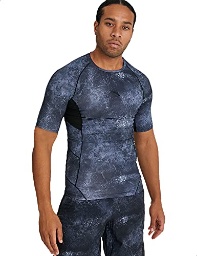 Anta Patterned Slim-Fit Training T-shirt for Men XXL, Blue, XXL