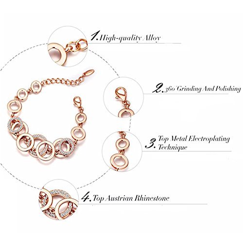 Shining Diva Fashion AAA Crystal 18k Rose Gold Stylish Jewellery for Women and Girls