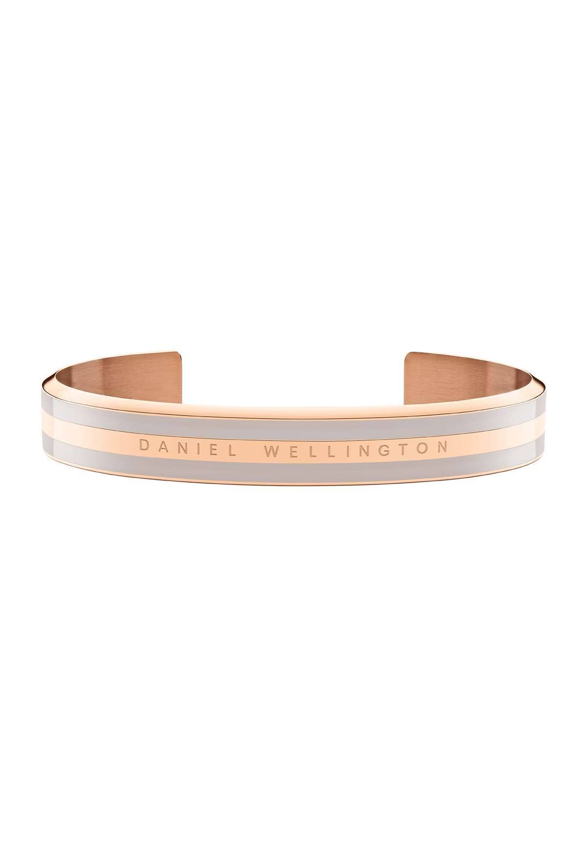 Daniel Wellington Stainless Steel Two-Tone Front Logo Unisex Cuff Bracelet - Desert Sand- Desert Sand/Rose Gold