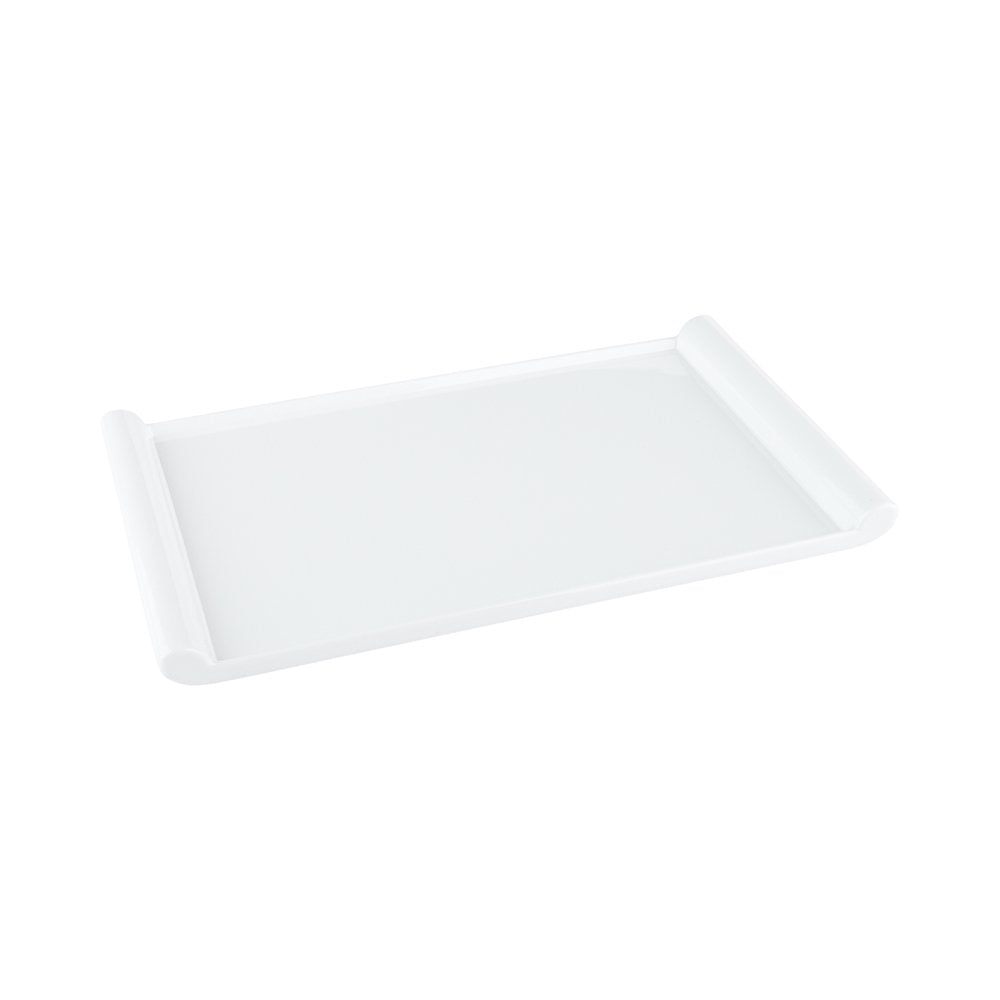 14" Voga Melamine Japonais Rectangular Plate, Large, White - 10Ct Box - Restaurantware