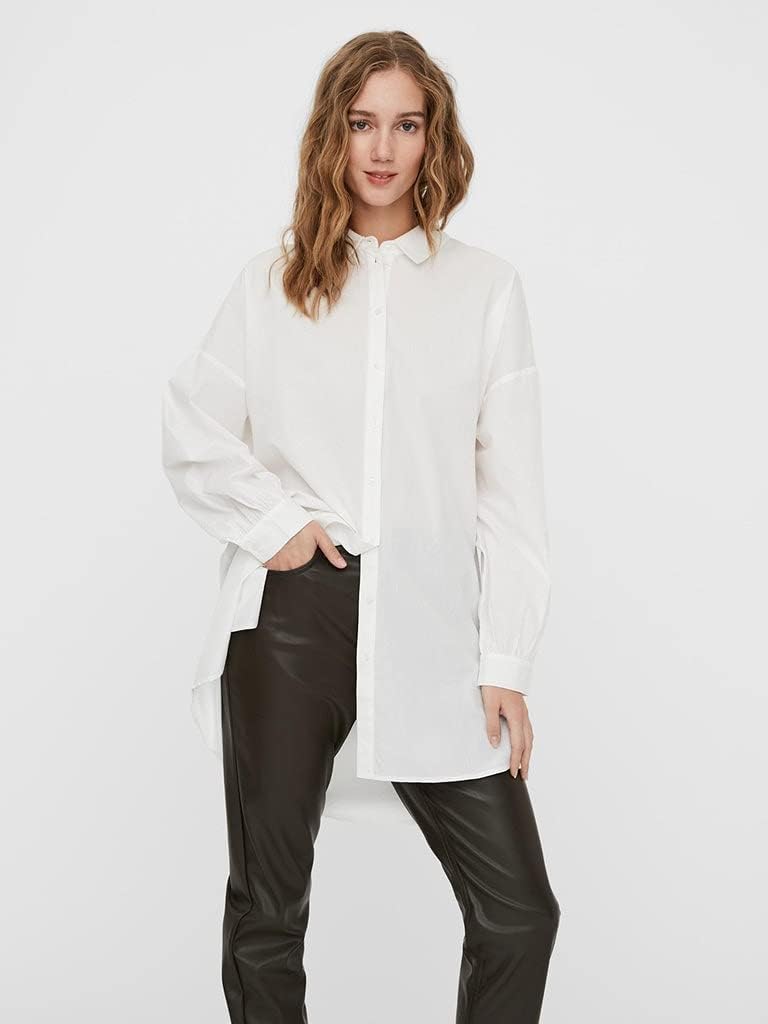 Vero Moda Women's Vmbina L/S Oversize Shirt Ga Noos Blouse