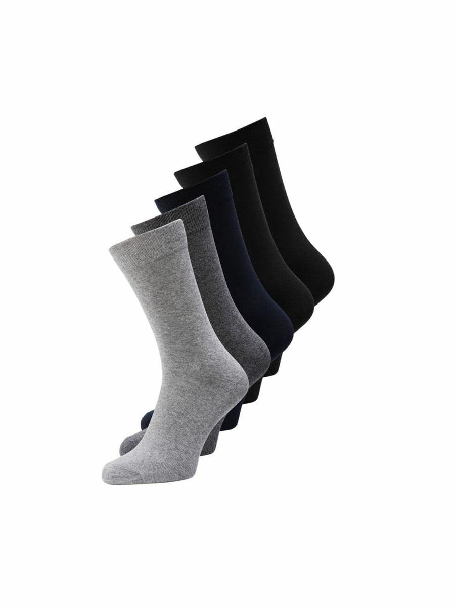 Jack & Jones Men's Jens 5-Pack Socks (pack of 5).Grey/Black