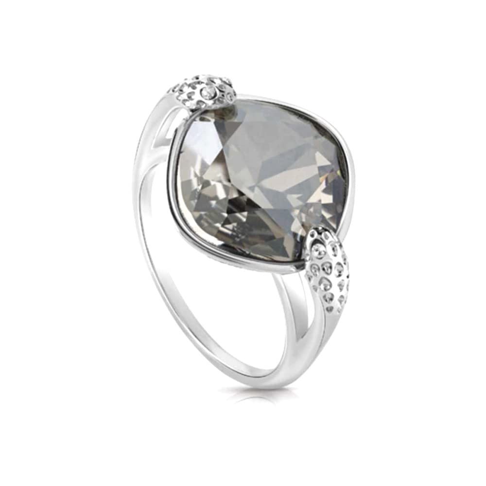 Guess Celebration Cushion-Cut Zircon Stone Ring for Women - Silver, stainless steel, Cubic Zirconia