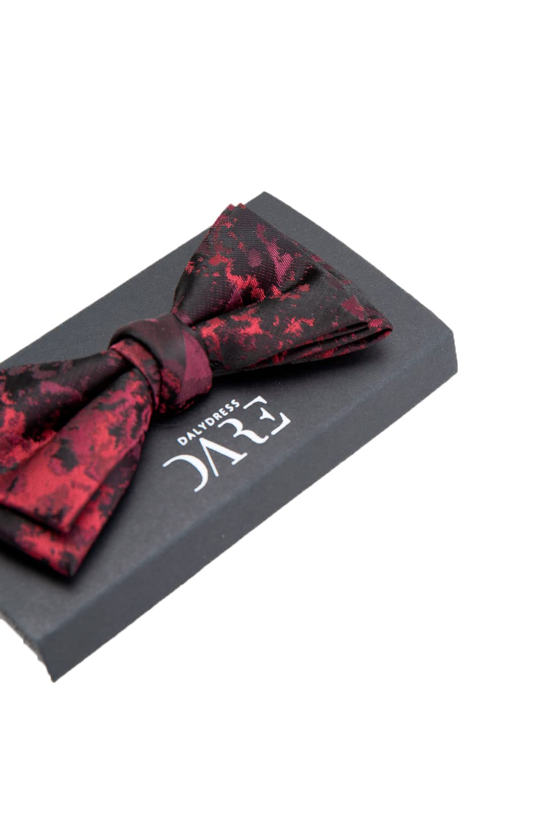 Tie Dye Multi-Color Bow Tie - Black & Burgundy - Black/Burgundy - One Size