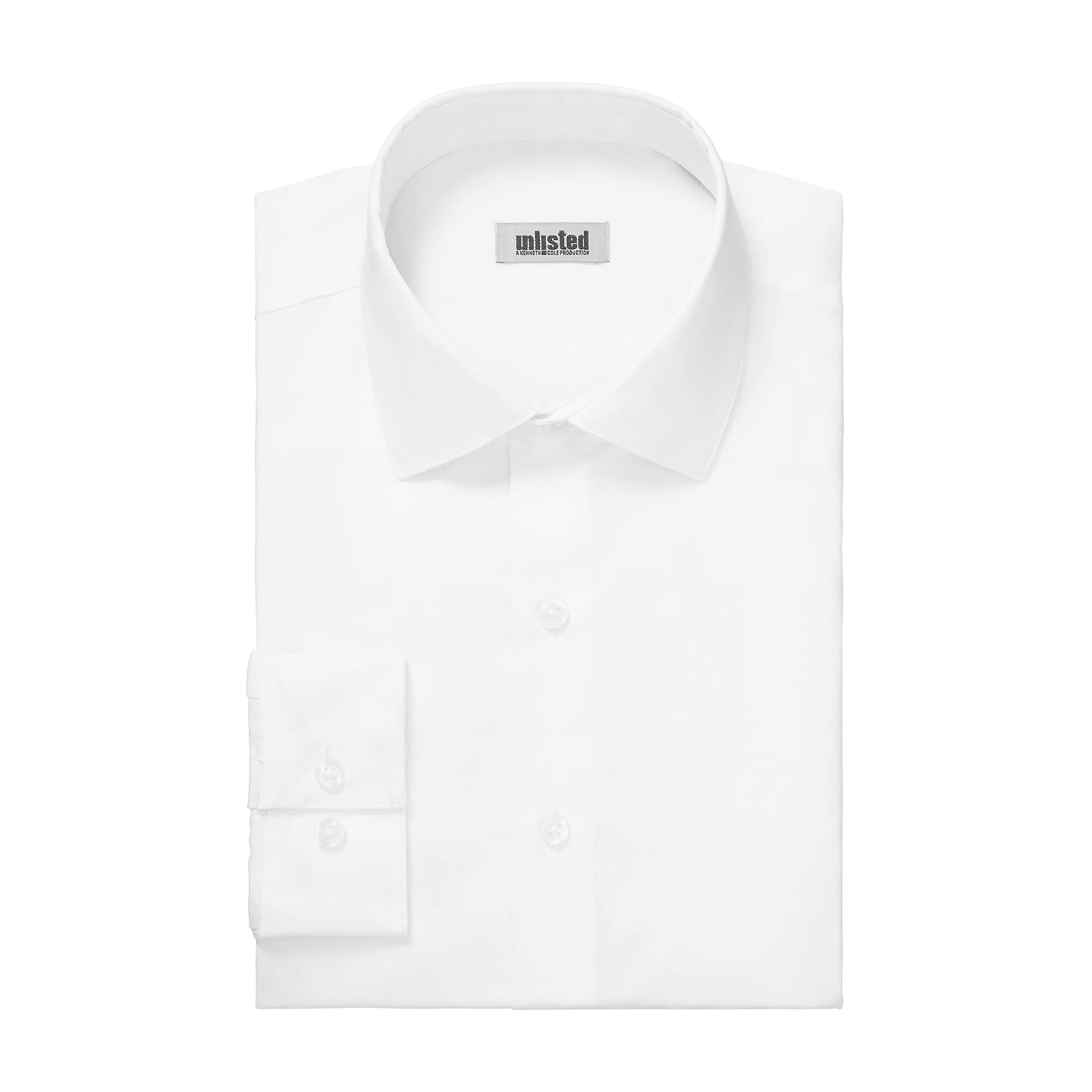 Unlisted by Kenneth Cole Mens Regular Fit Solid SHIRT Color: White01 Size: L