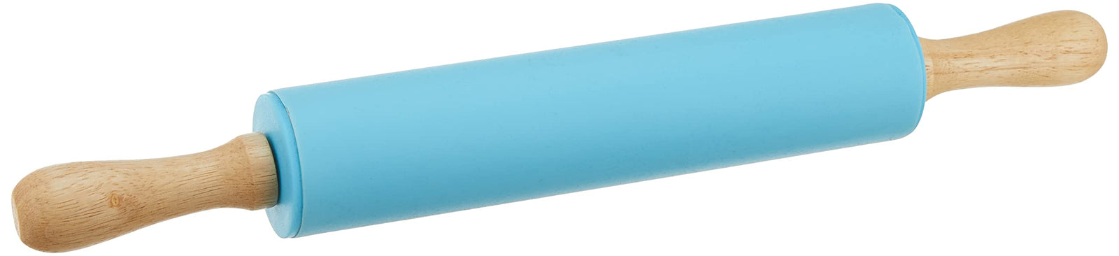 Silicone hy80-10 dough baker roller with wood handle 45 * 6cm - blue