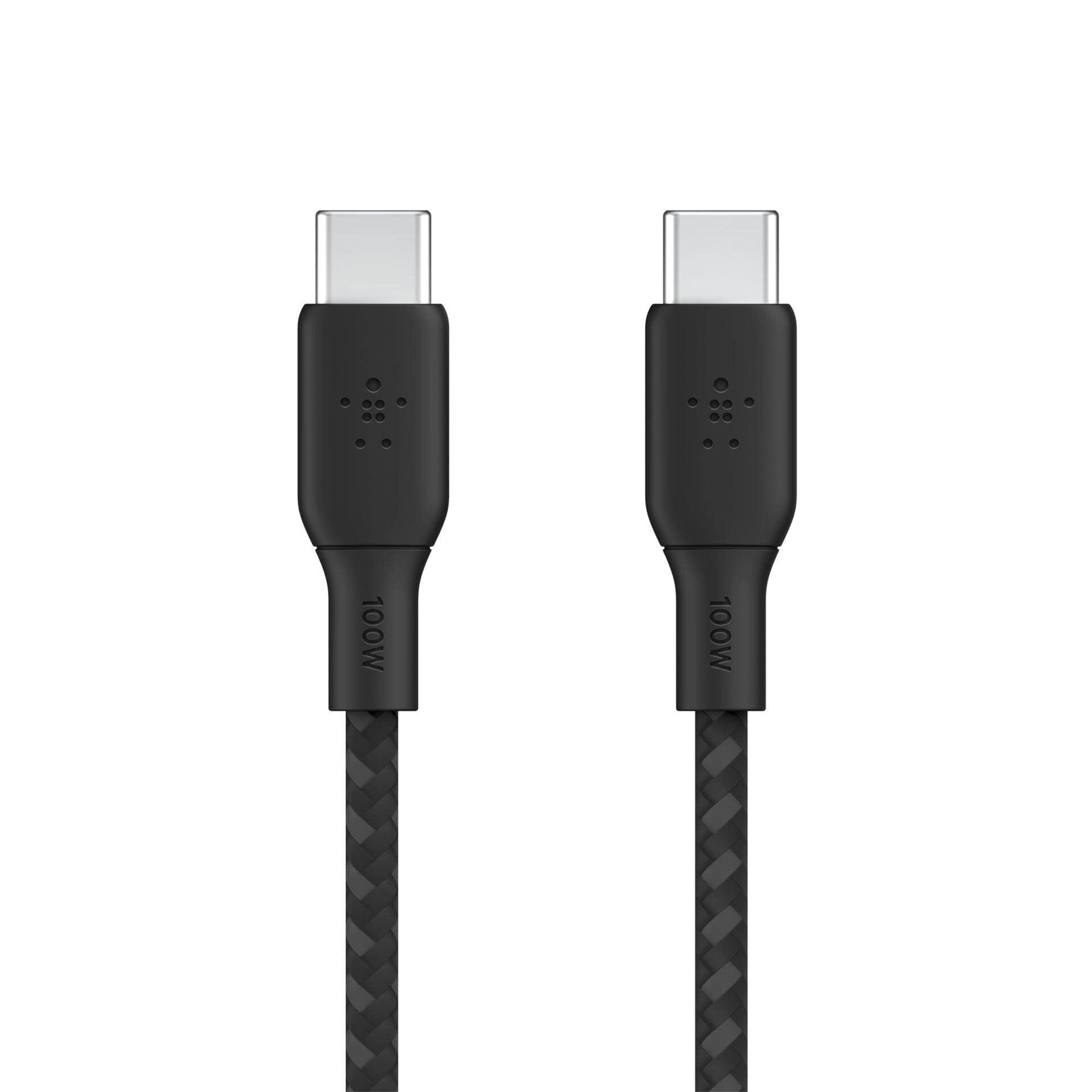 Belkin USB Type C to C Cable, 100W Power Delivery USB-IF Certified 2.0 USB C Charger Cable with Double Braided Nylon Exterior for iPhone 15, iPad, MacBook, Samsung Galaxy, Pixel and More -2 m, black