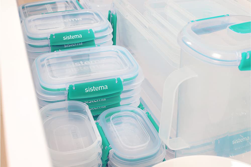 Sistema Klip IT Plus Reactangle Food Storage Box, Minty Teal