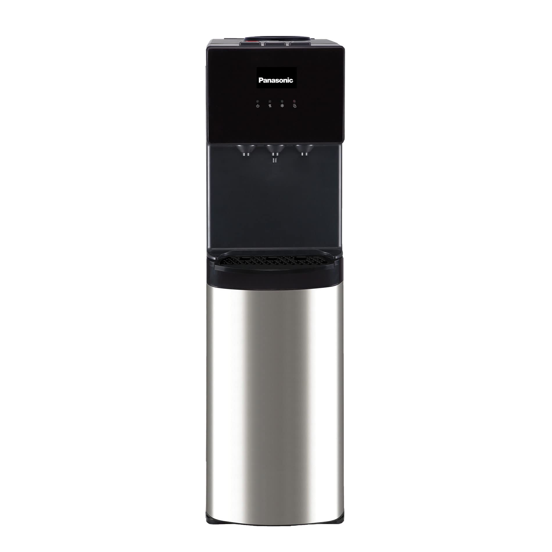 Panasonic Top Loading Water Dispenser., Sdm-Wd3238Tg, Black/ Stainless Steel Finish, 20L Cabinet Storage, Best For Home Kitchen & Office, Hot Cold & Normal."Min 1 year manufacturer warranty"