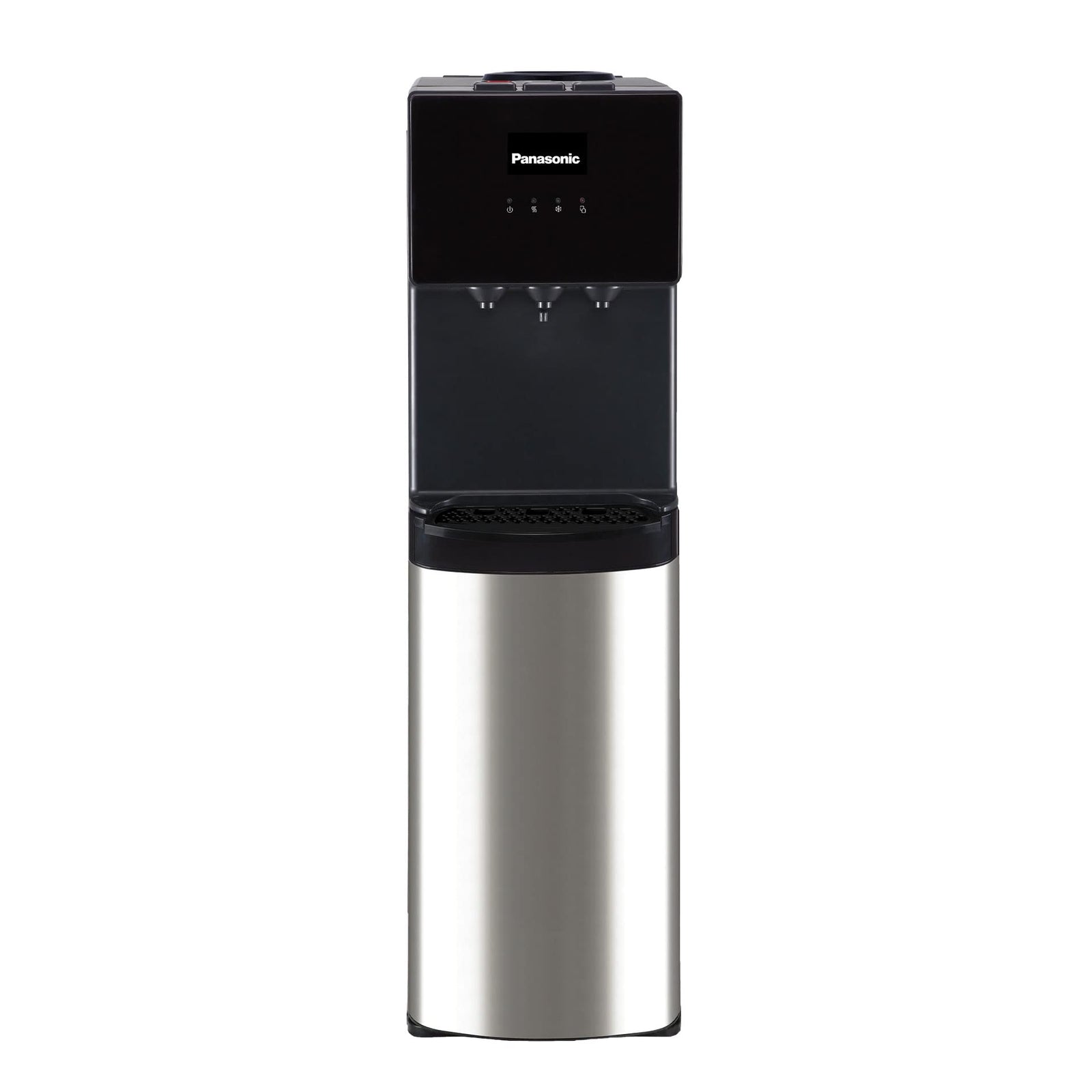 Panasonic Top Loading Water Dispenser., Sdm-Wd3238Tg, Black/ Stainless Steel Finish, 20L Cabinet Storage, Best For Home Kitchen & Office, Hot Cold & Normal.