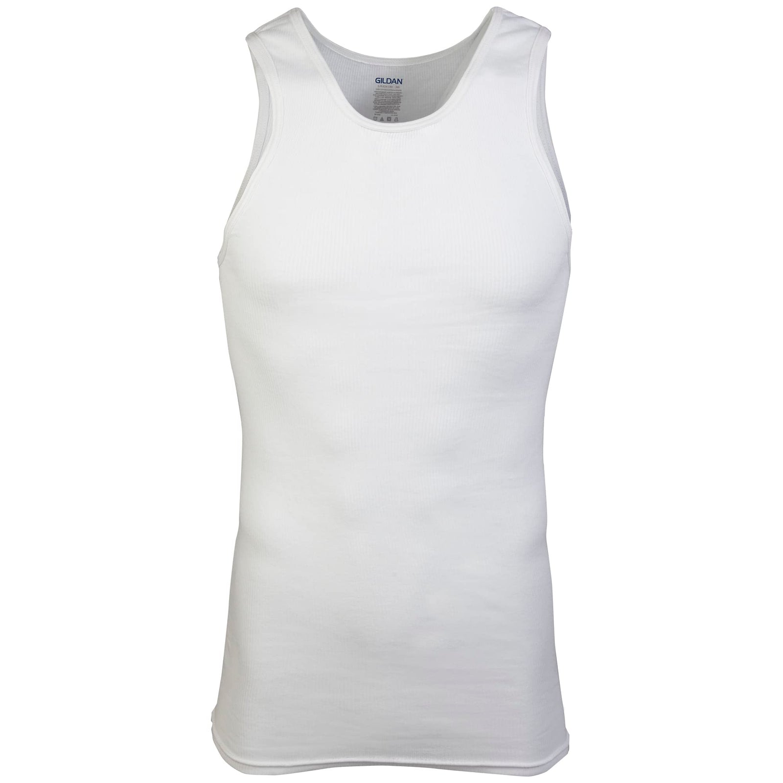 Gildan Men's A-Shirt Tank Tops, 6-Pack, Style G1104, White, Size: Large