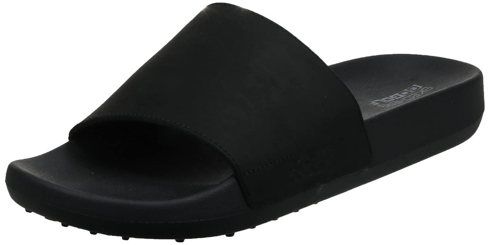 Skechers 19th Hole Leather Strap Golf Men's Slide Sandal - Black