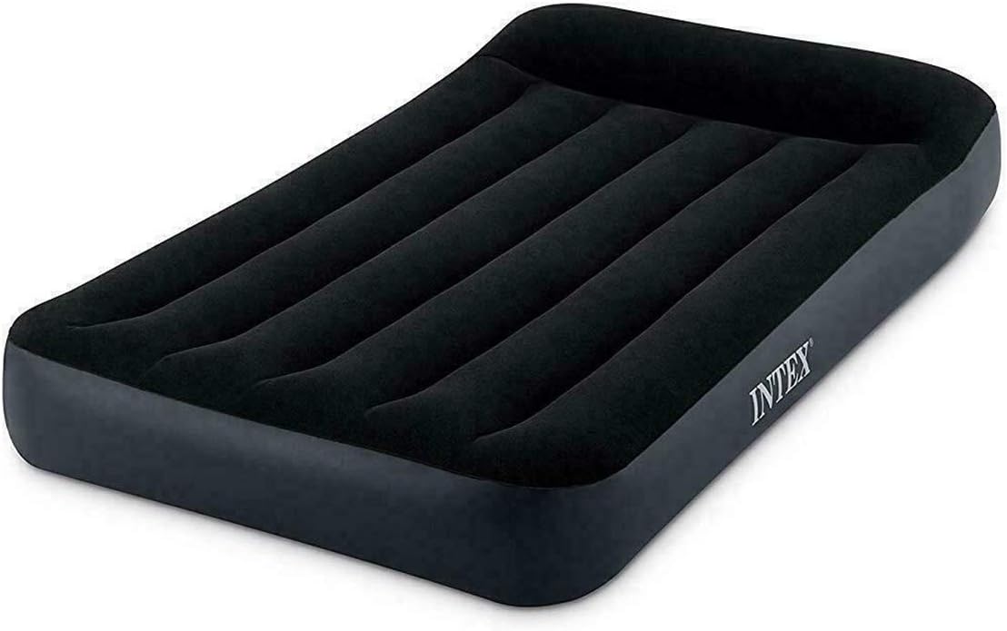 Intex 64141 Dura Beam Pillow Rest Single Mattress with Fiber Tech Technology, No Electric Pump, 99 x 191 x 25 cm, Black California King