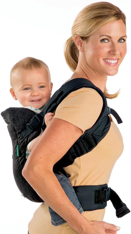 Infantino Flip Advanced 4-in-1 Grey Carrier - Ergonomic, convertible, face-in and face-out front and back carry for newborns and older babies 8-32 lbs / 3.6-14.5 kg