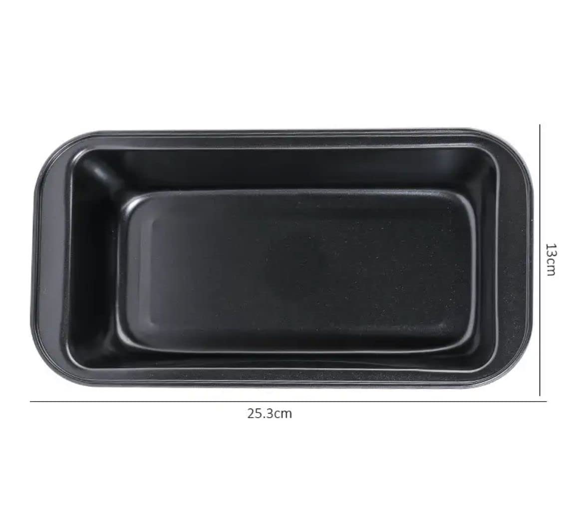 5 Piece Non-Stick Carbon Steel Oven Baking Tray Set Baking Loaf Baking Tray with Pizza Cake Pie Tray - Black